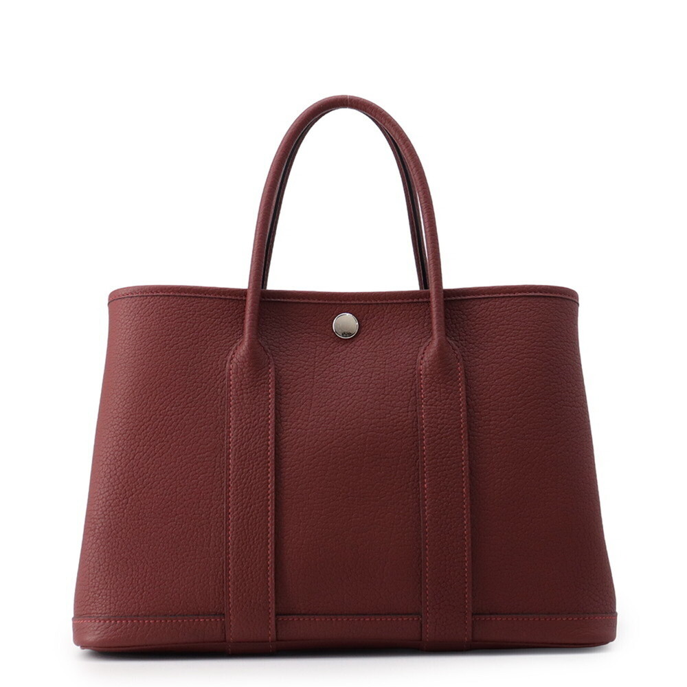 Hermes Tote Bag Garden TPM Rouge H Negonda G Stamp HERMES Party Handbag Women's